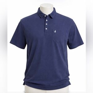 Men's Johnnie-O Hangin' Out Blue Polo with Chest Pocket Size Large Golf Surf